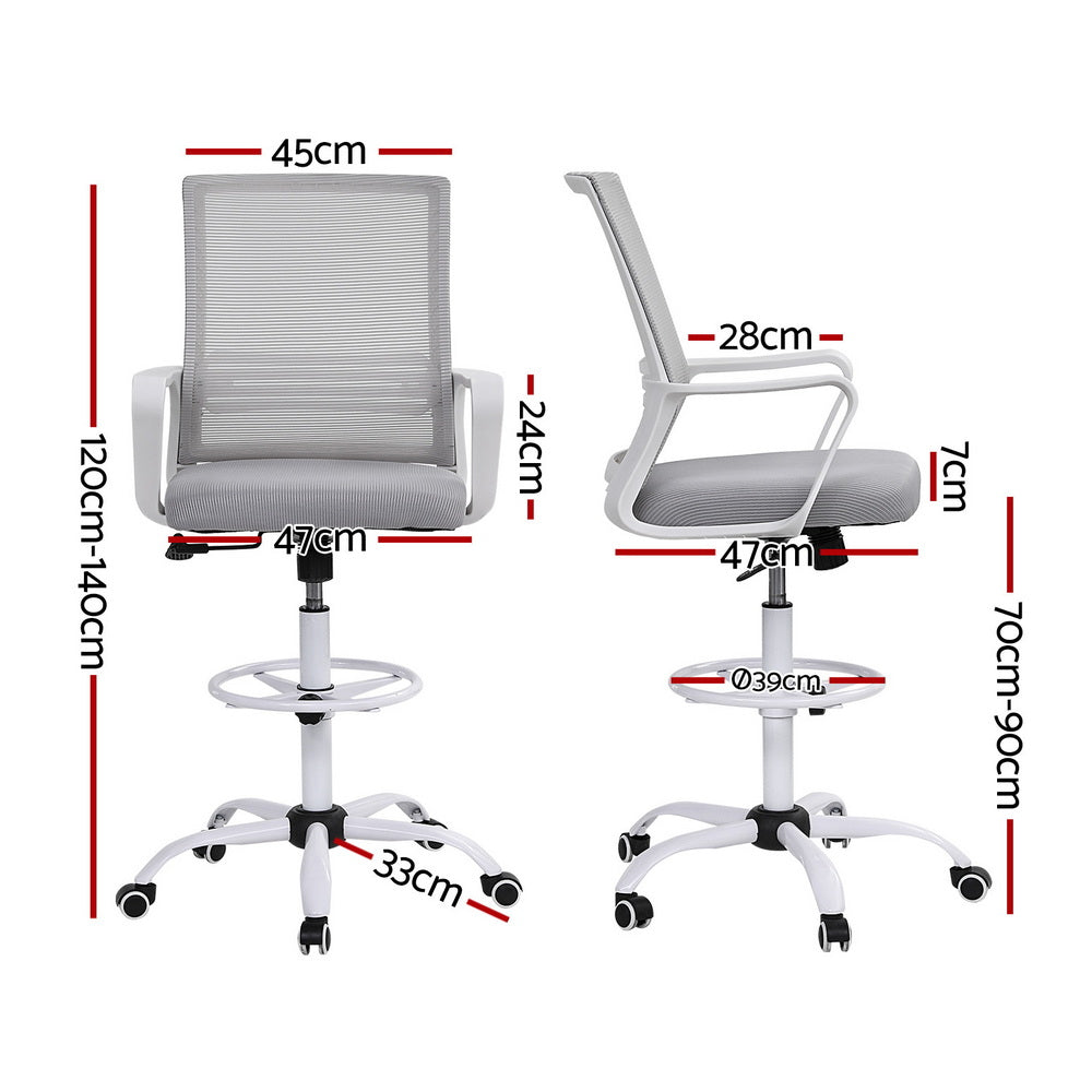 Office Chair Drafting Chairs Stool Computer Desk Studios Mesh White