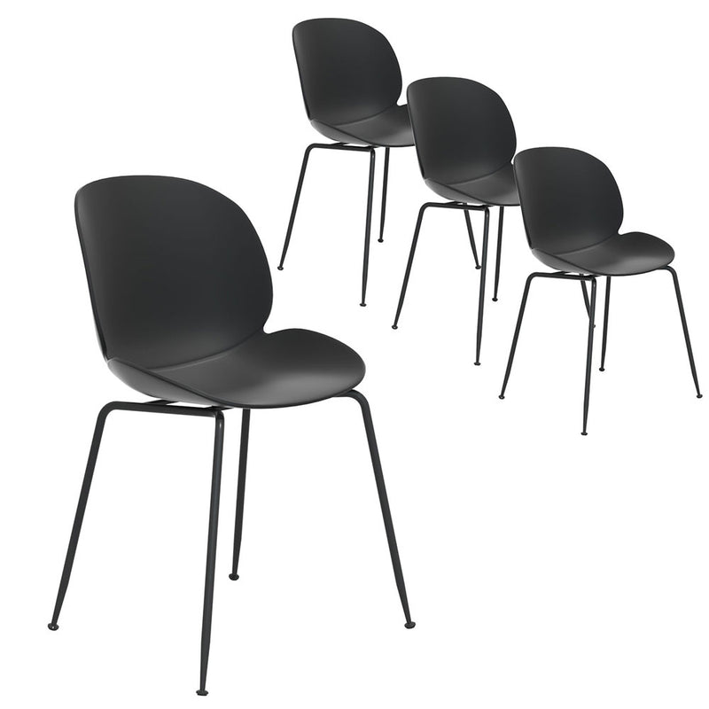 Set of 4 Outdoor Dining Chairs Black