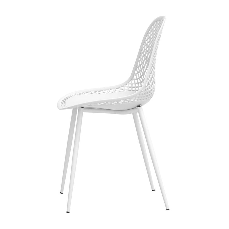 Set of 4 Outdoor Ventilated Dining Chairs White