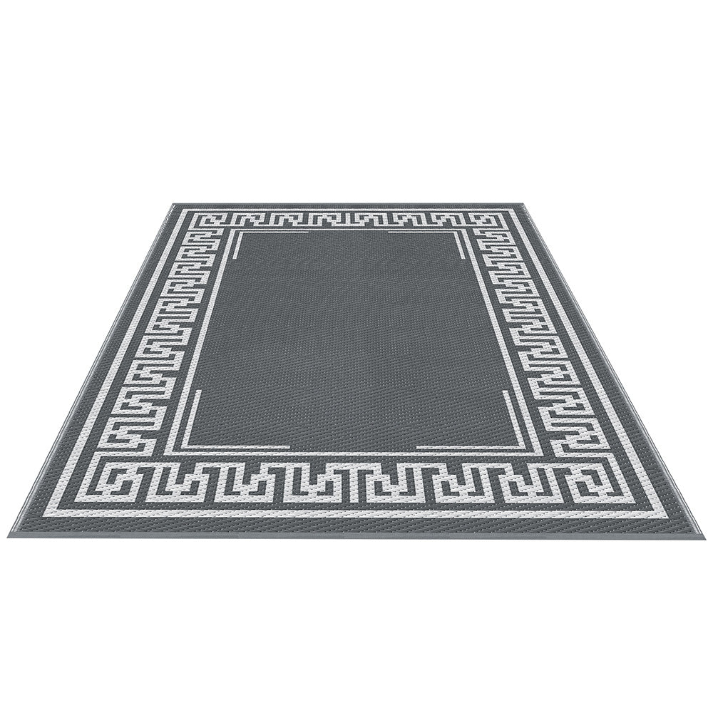 Outdoor Rugs 152x244cm Large Carpet Reversible Area Mat PP Dual-Sided Patio Rug Greek Key
