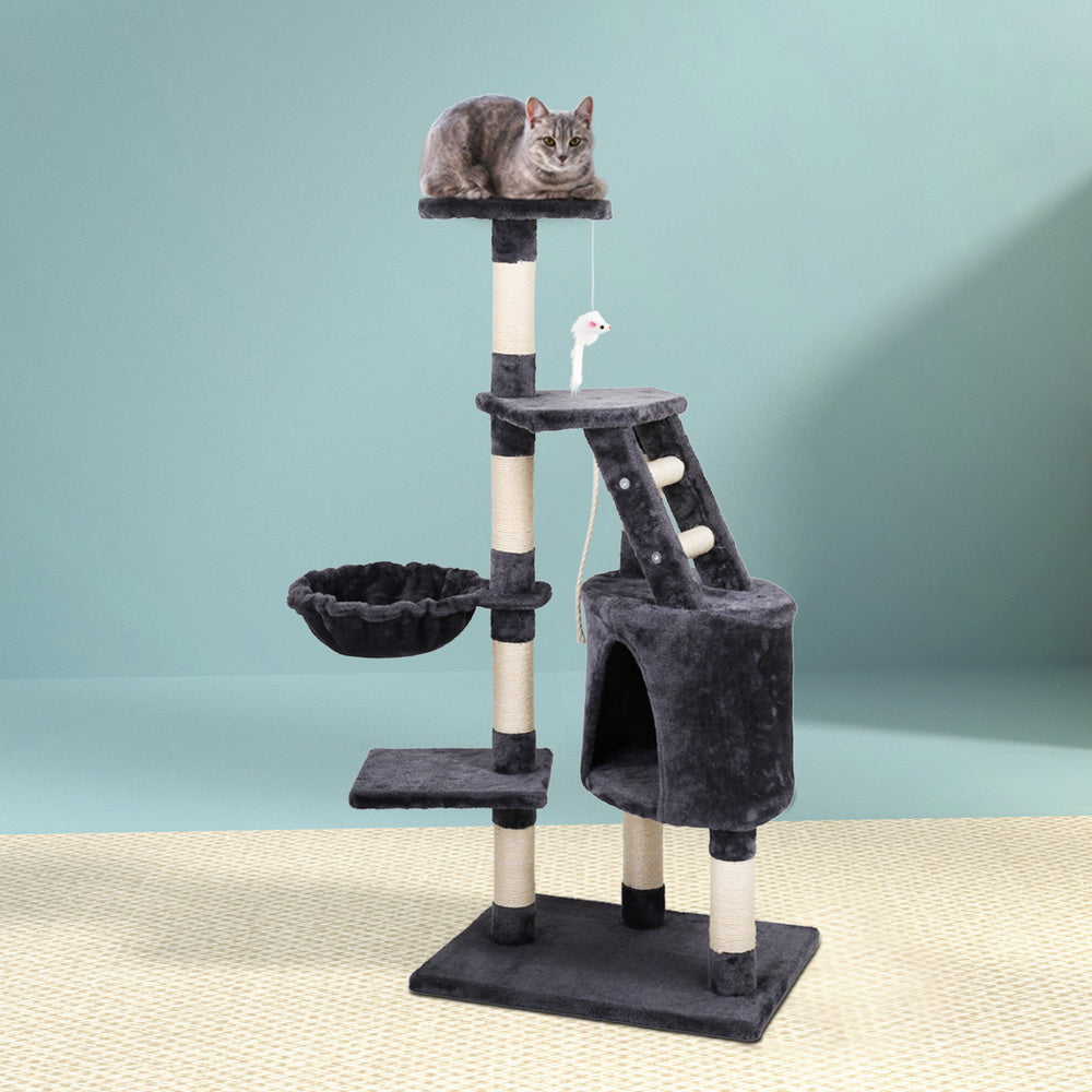 Cat Tree 120cm Tower Scratching Post Scratcher Wood Condo House Bed Toys