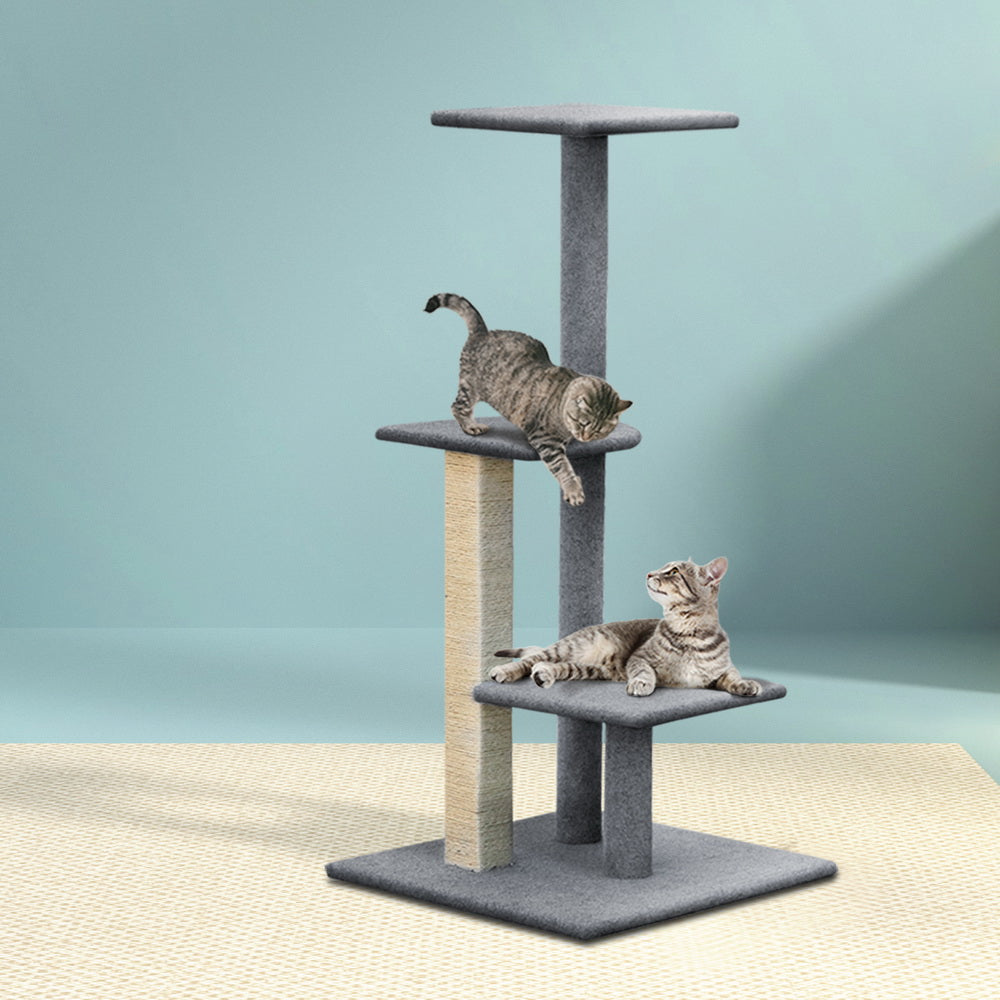 Cat Tree 124cm Scratching Post Tower Scratcher Trees Wood Condo Board