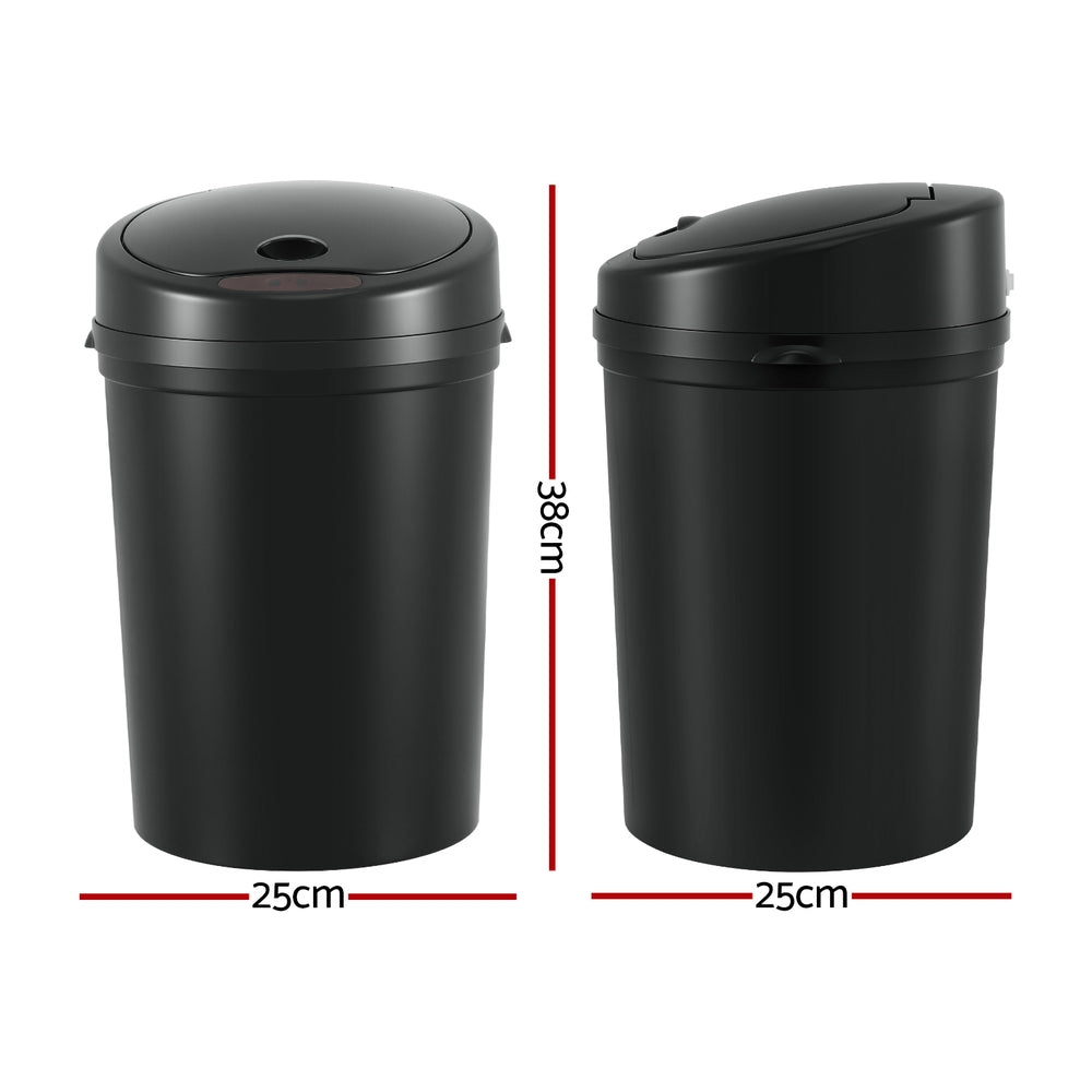 Sensor Bin Motion Rubbish Bins Kitchen Automatic Trash Can Black 9L