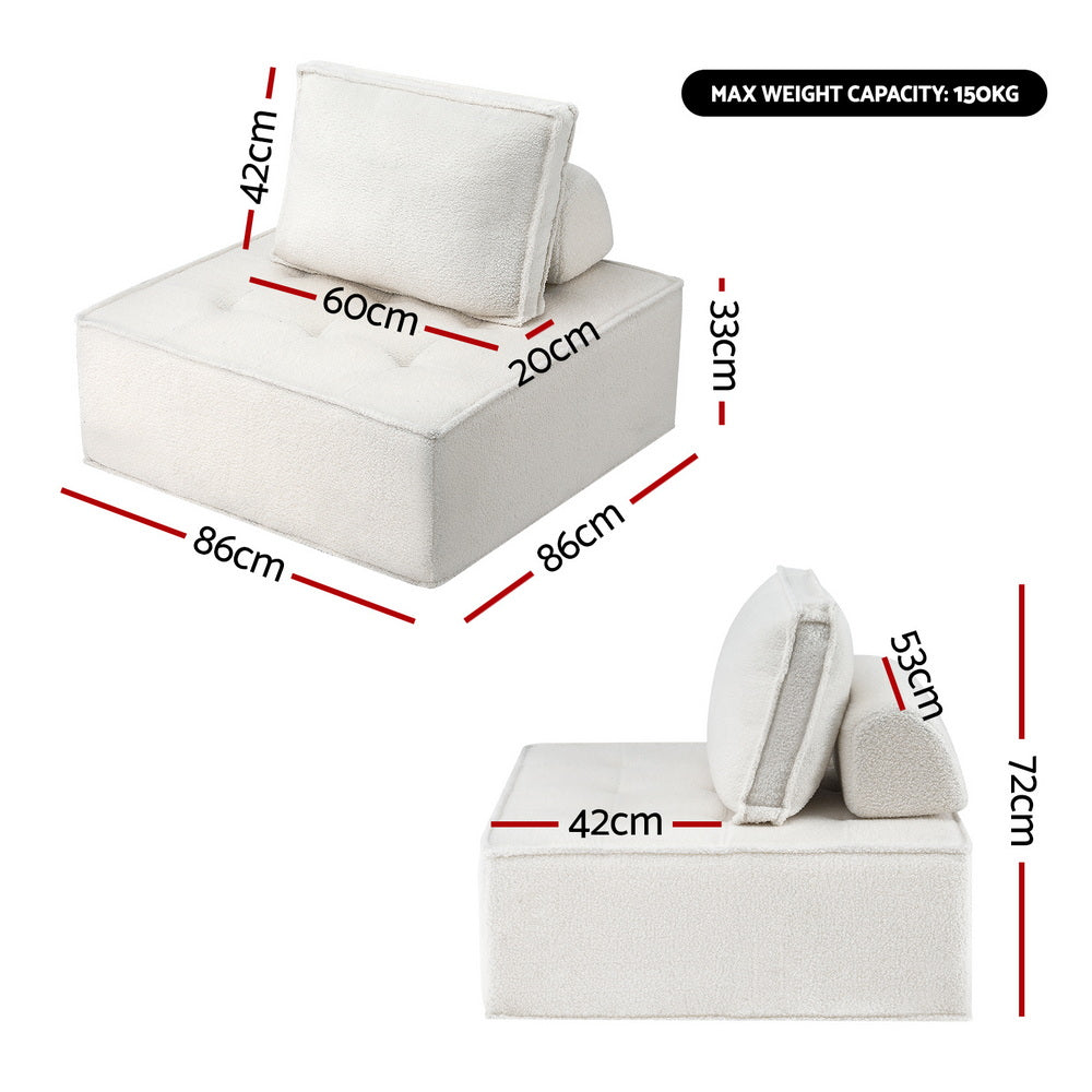 Floor Sofa Lounge Chair with Pillow
