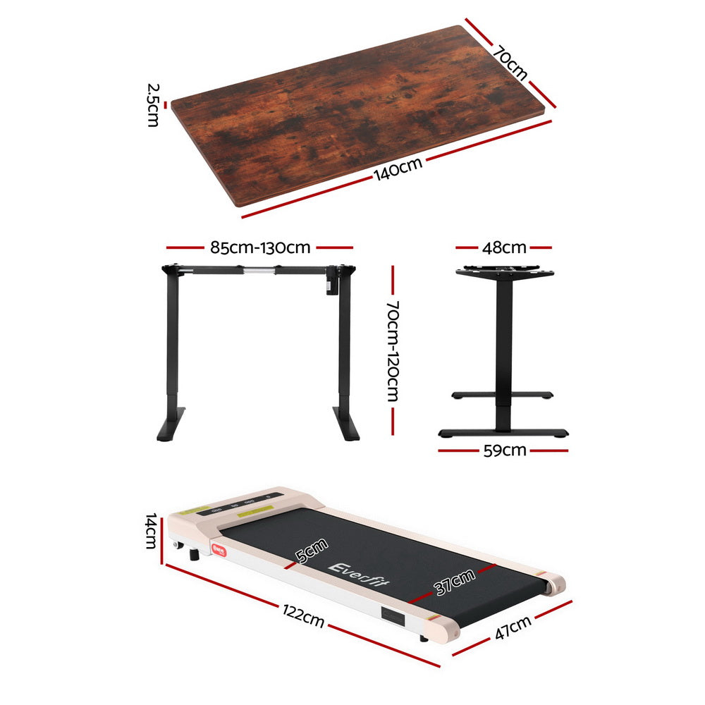 140cm Automatic Standing Desk with 360mm Electric Walking Pad Treadmill
