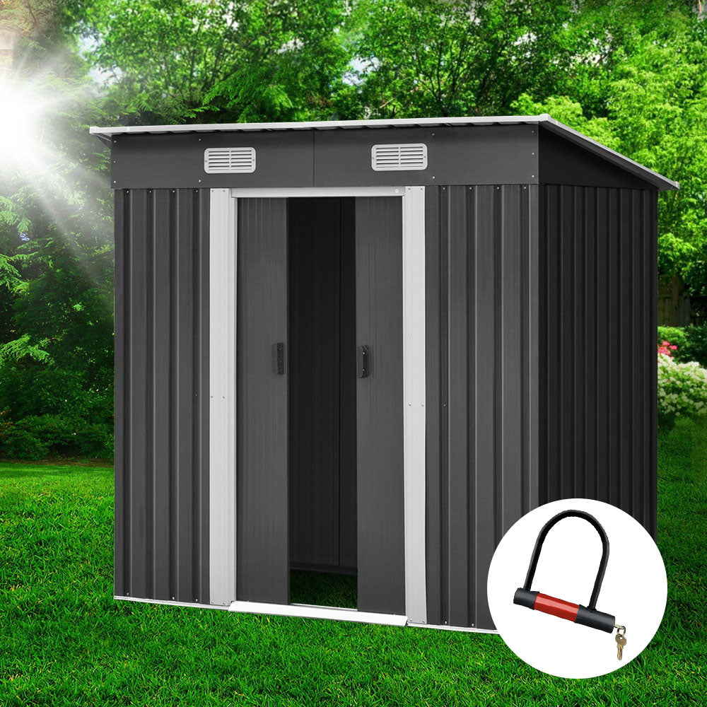 Garden Shed 1.94x1.21M Sheds Outdoor Storage Workshop House Tool Shelter Sliding Door