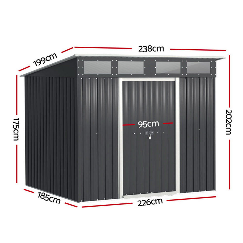 Garden Shed 2.38x1.99M Outdoor Storage Tool Workshop House Shelter