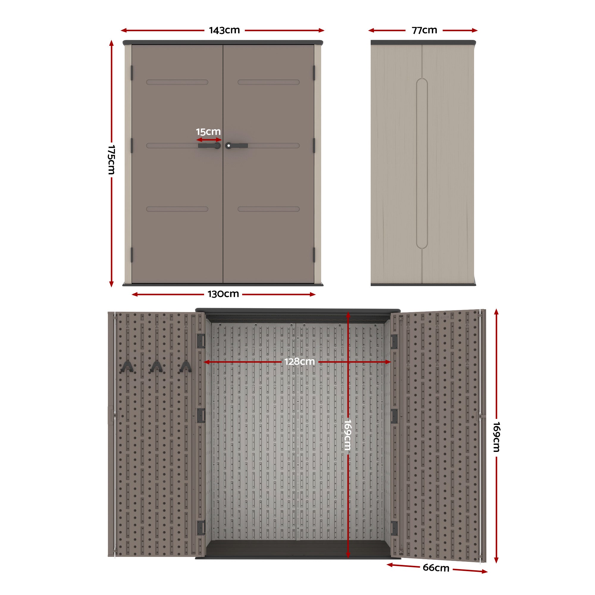 Garden Shed Outdoor Storage Shed Tool Workshop with Lockable Doors
