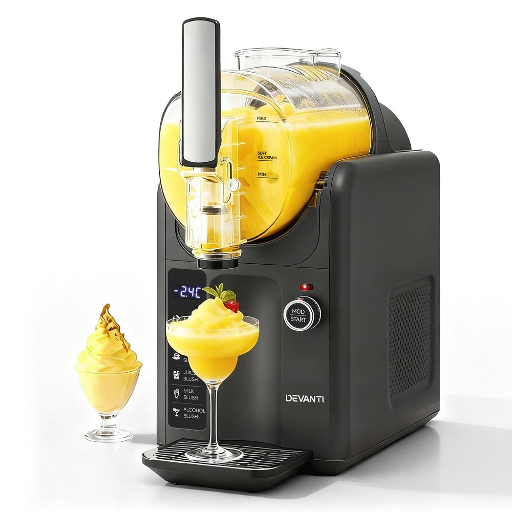 5 in 1 Slushie Machine and Ice Cream Maker 2L Grey – Soft Serve and Slush Maker