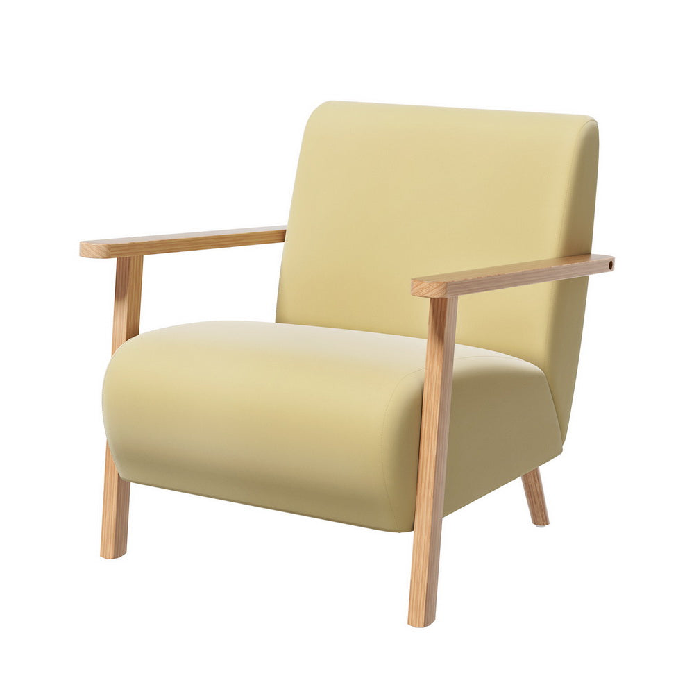 Olie Armchair with Velvet Upholstery 64x80x80cm - Yellow