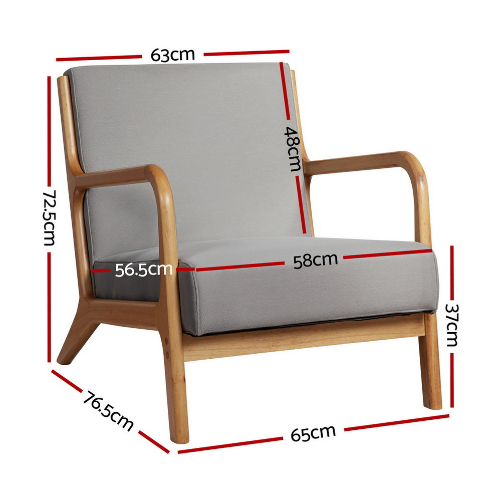 Armchair Fabric Light Grey