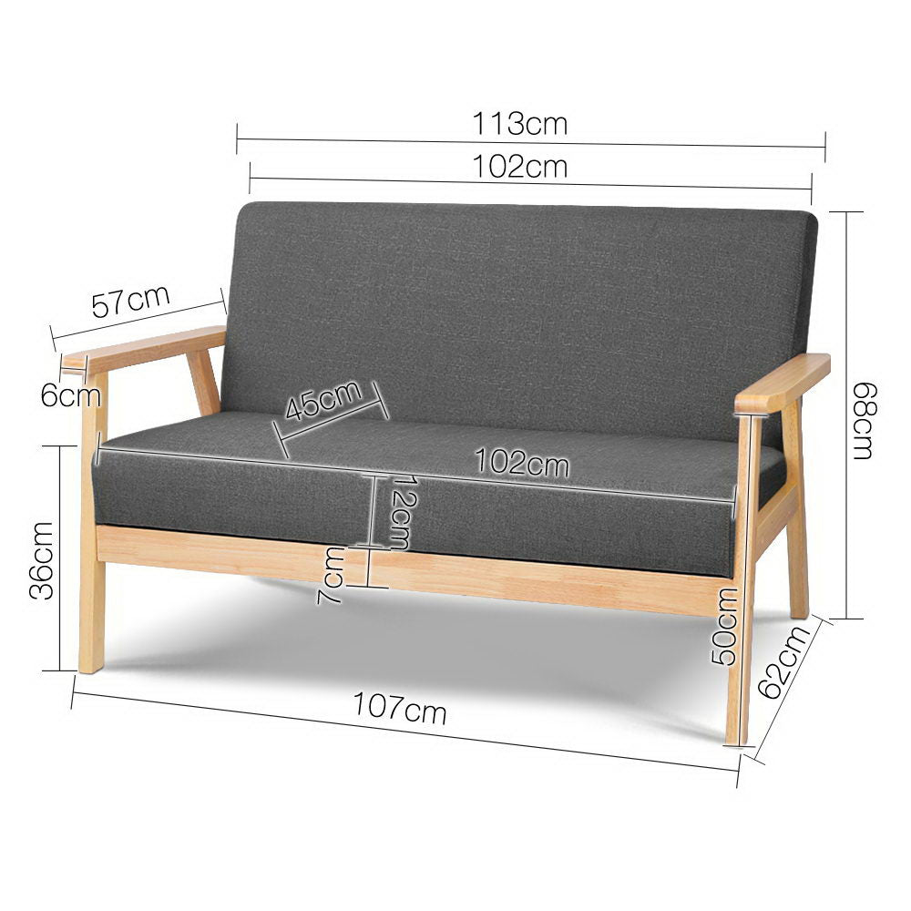 2-Seater Sofa Armchair Skane
