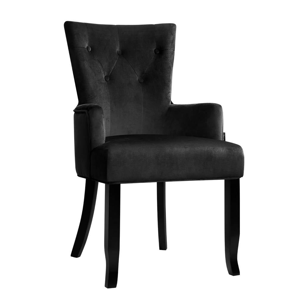Dining Chair Velvet Black French Cayes