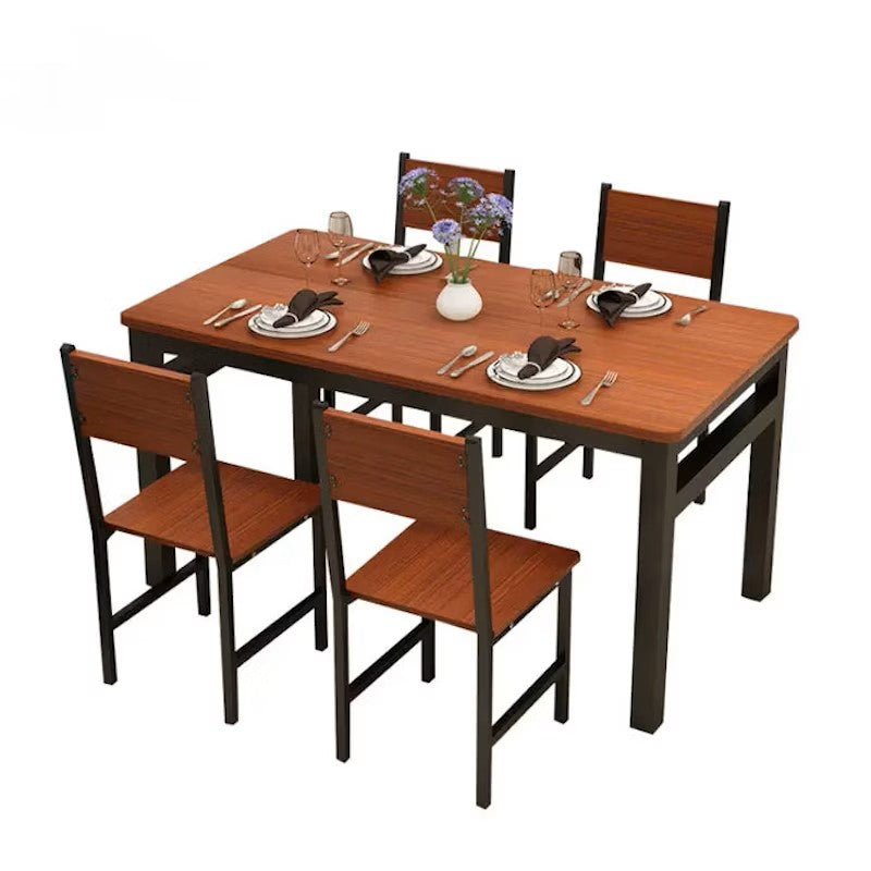 Rebecca 5-Piece Dining Table & Chairs Set - Oak & Black