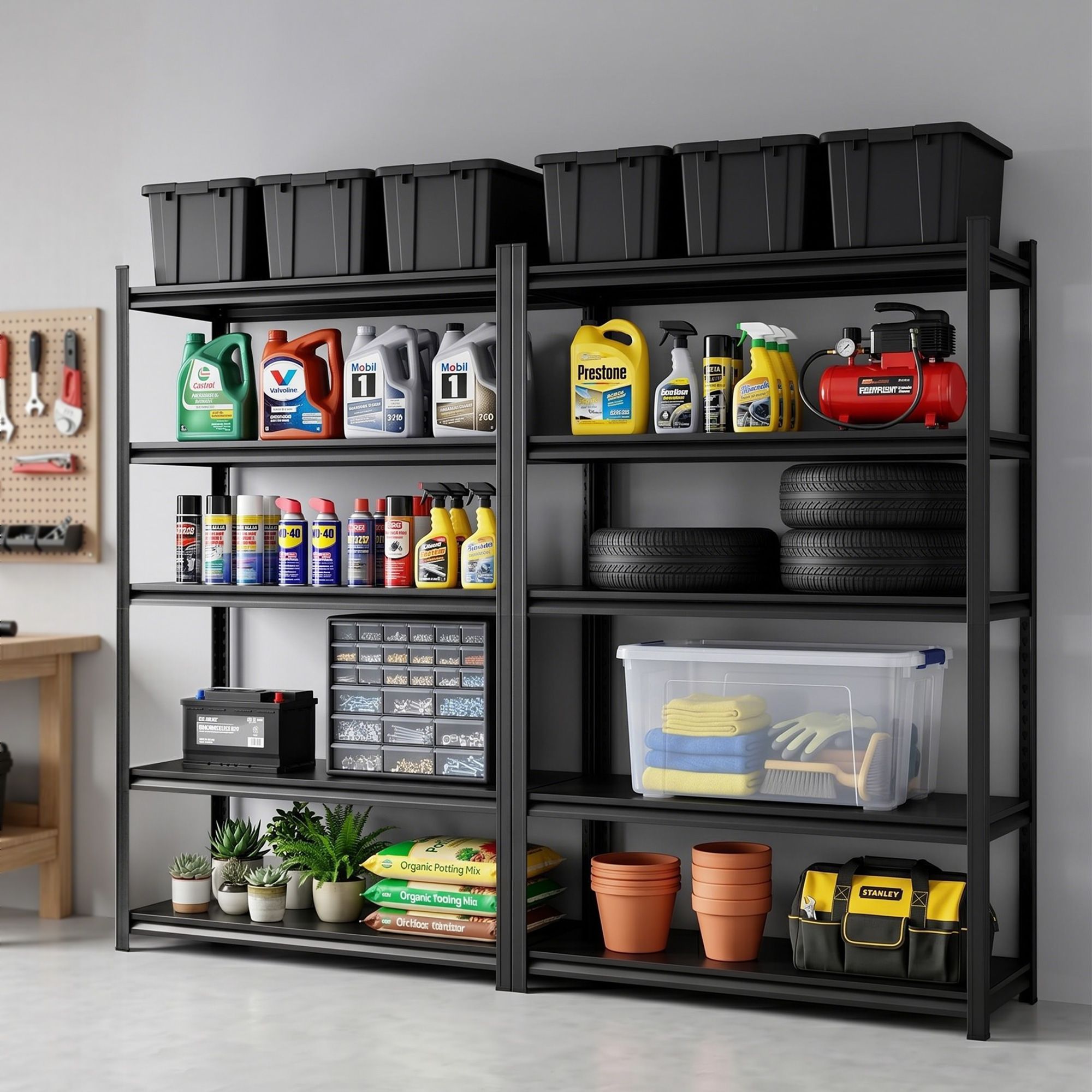 Garage Shelving 2.4X1.8m Warehouse Rack Storage Shelves Workshop Racks Steel