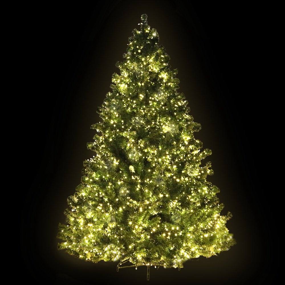 7FT / 2.1M Christmas Tree – 1250 Tips – Pre-lit 3000 Warm White LED Lights (8 Modes)