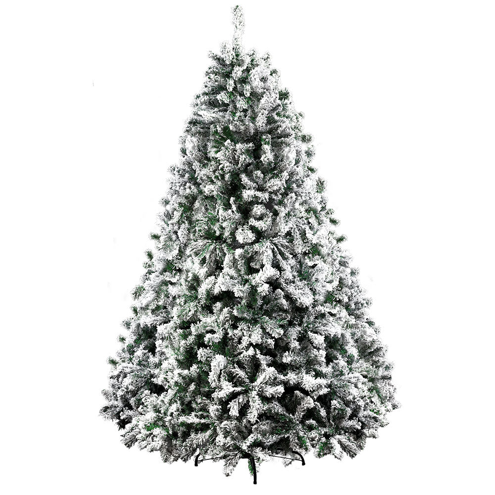8FT / 2.4M Snow Flocked Christmas Tree – 1500 Tips – Traditional Full Design