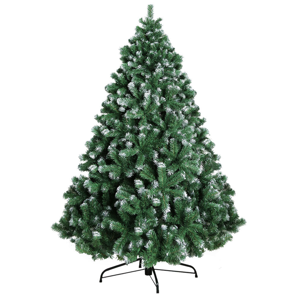 8FT / 2.4M Snowy Christmas Tree – 1500 Tips – Snow-Frosted Fir Style