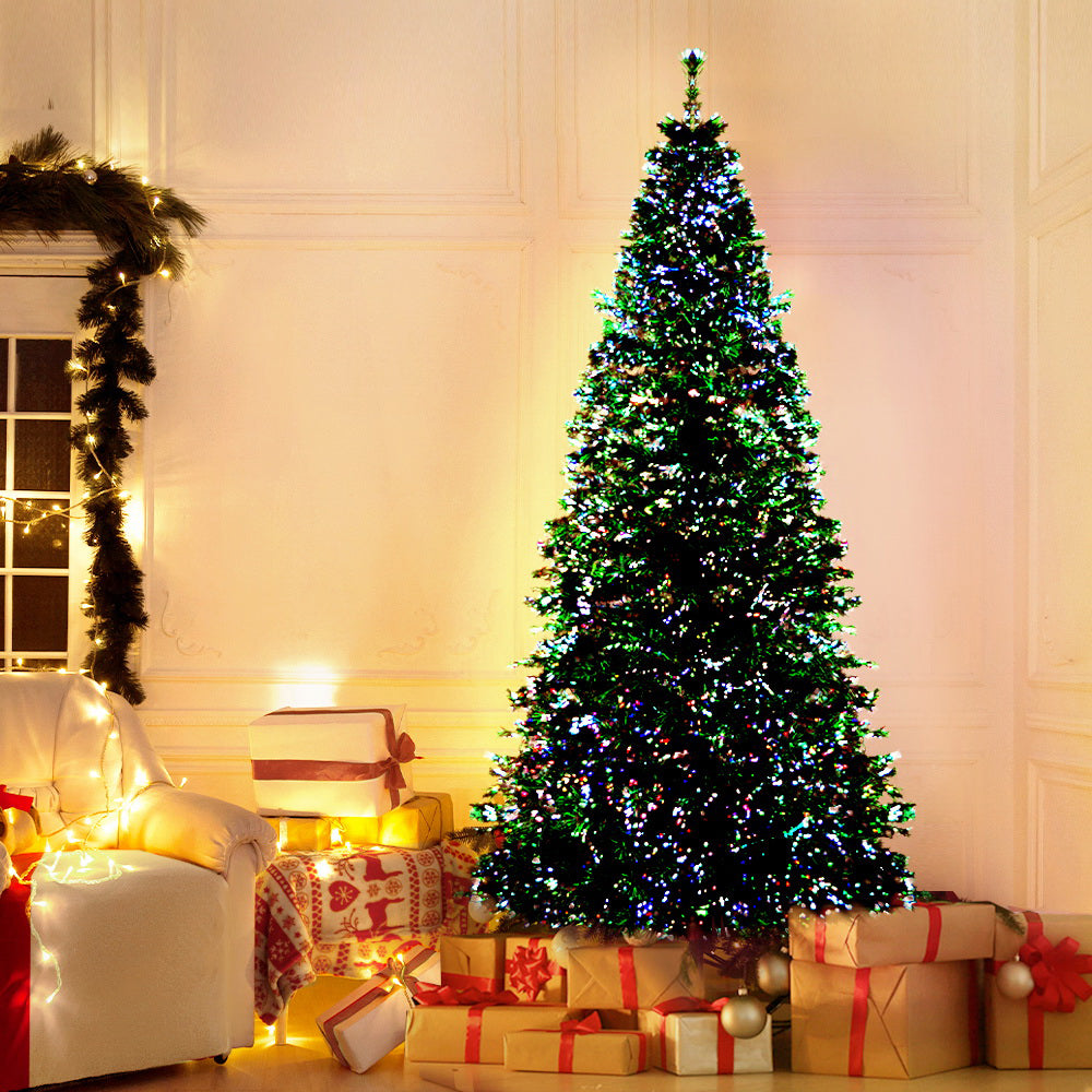 6FT / 1.8M Fibre Optic Christmas Tree – 300 Tips – Pre-lit Multi-Colour Fibre Optic Lights