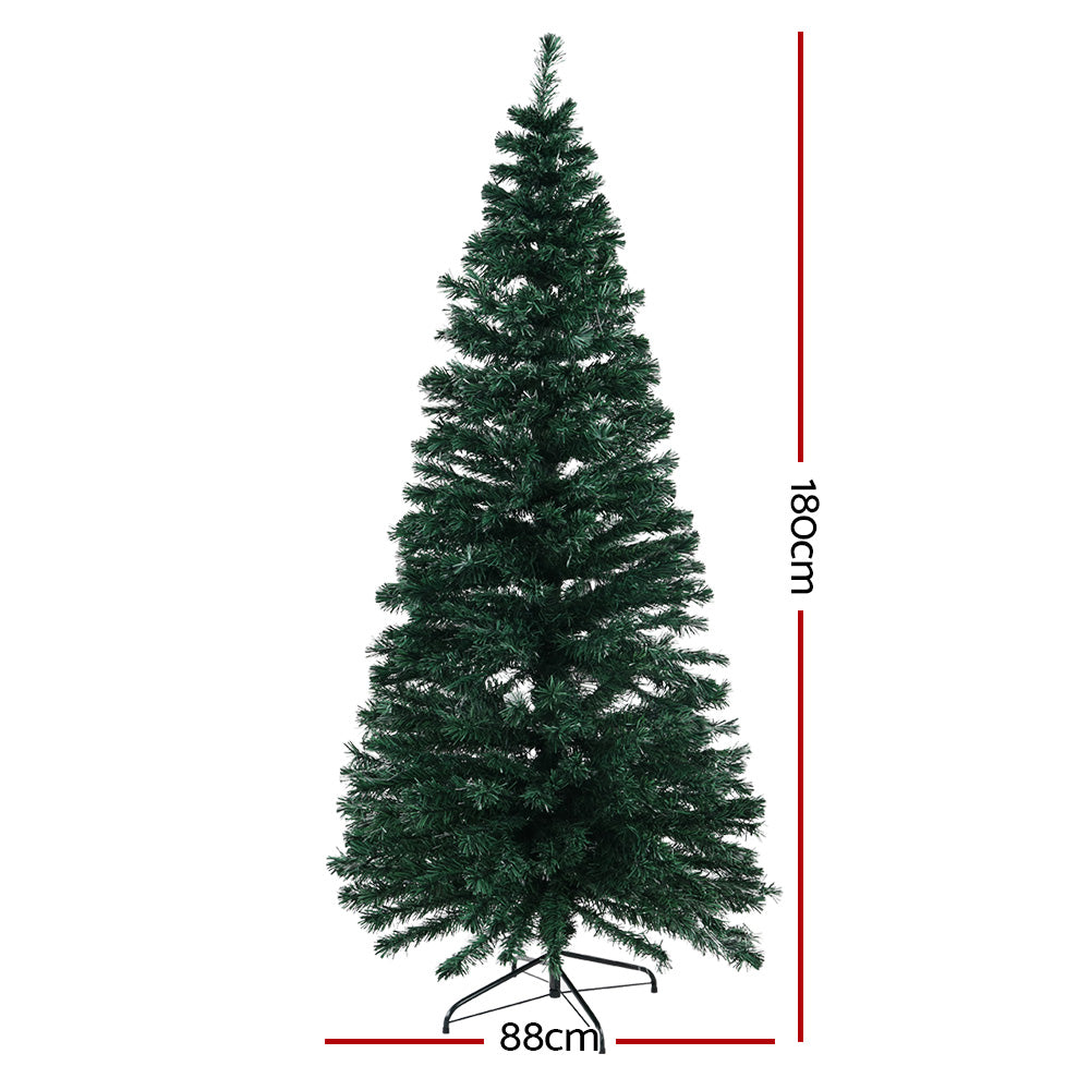 6FT / 1.8M Fibre Optic Christmas Tree – 300 Tips – Pre-lit Warm White Fibre Optic Lights