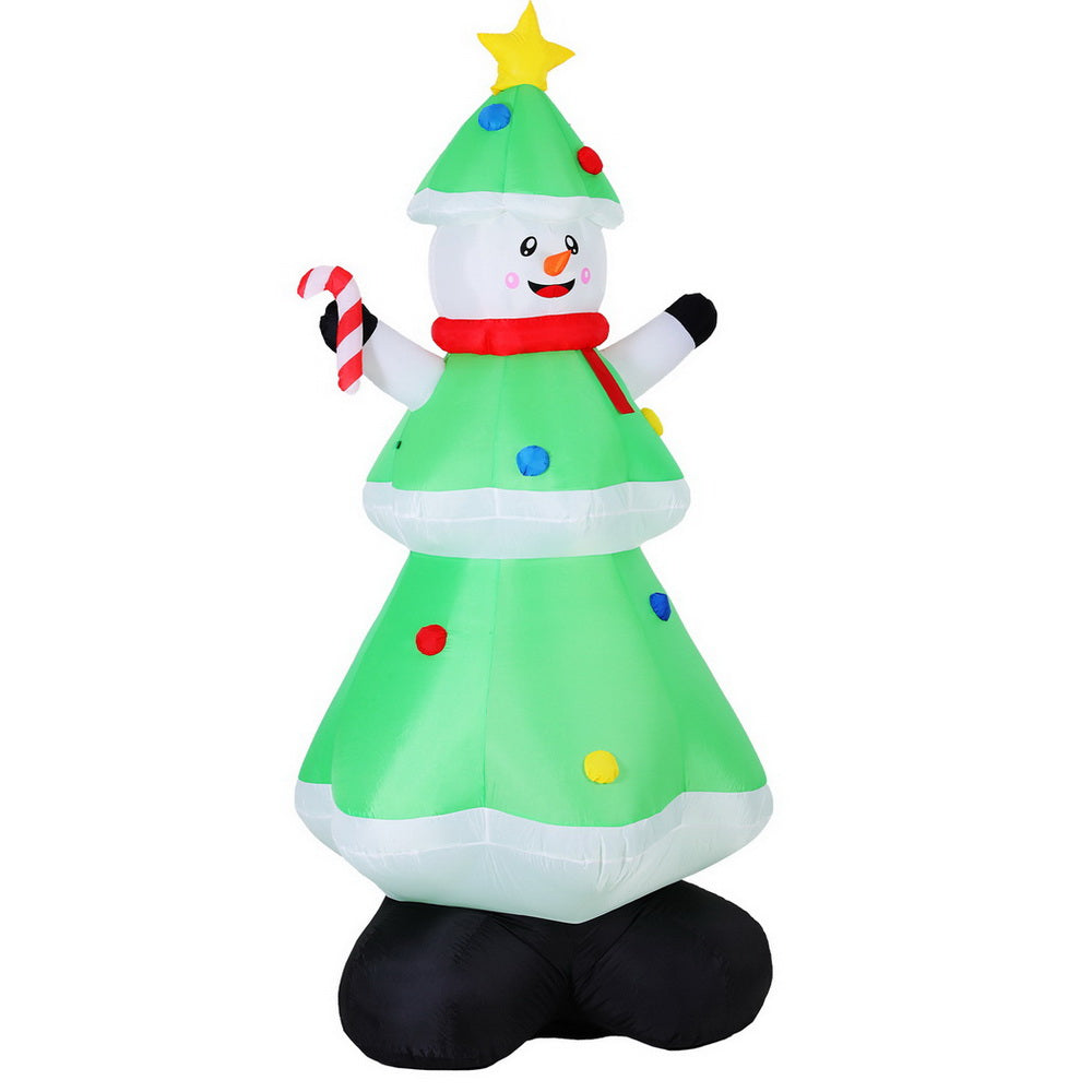 Christmas Inflatable Snowman Tree 2.75M Height LED Decorations Illuminated