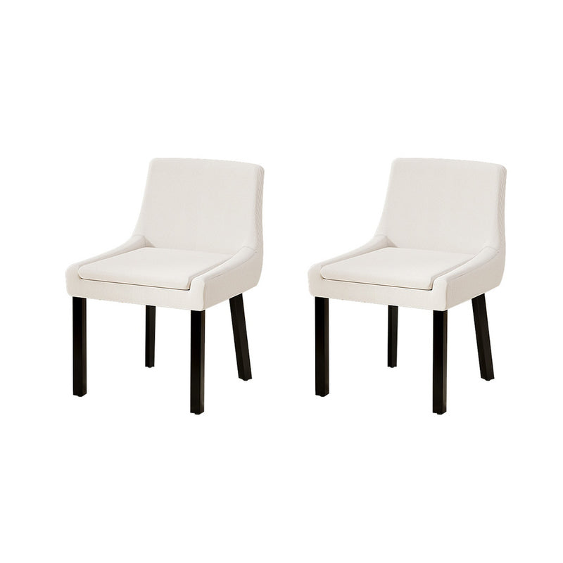 Set of 2 Tina Dining Chairs Beige Corduroy