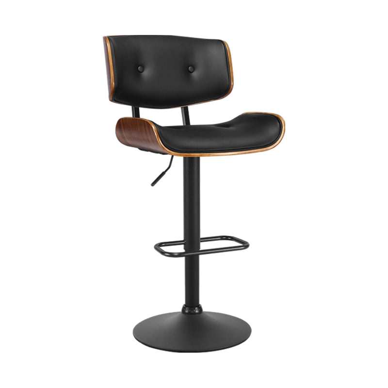 Harper Wood and Leather Gas Lift Bar Stool Black