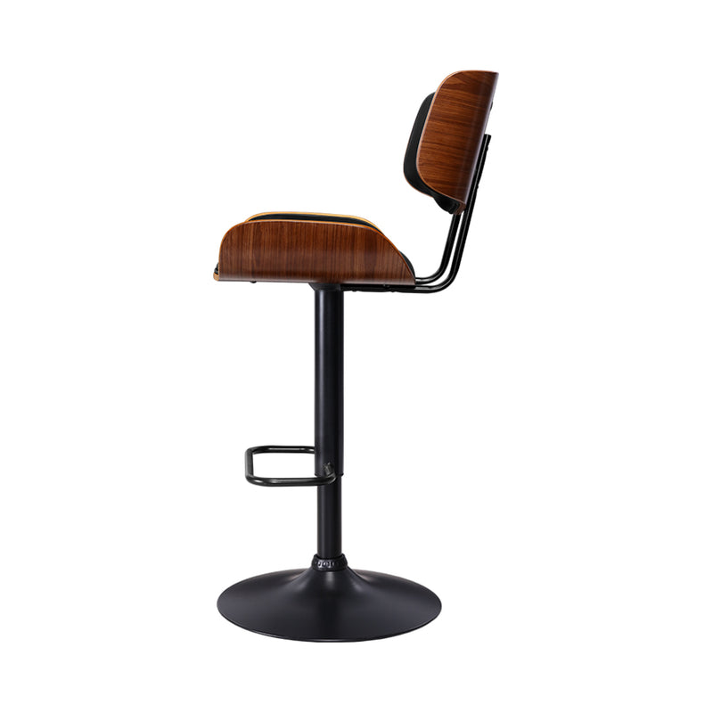 Harper Wood and Leather Gas Lift Bar Stool Black