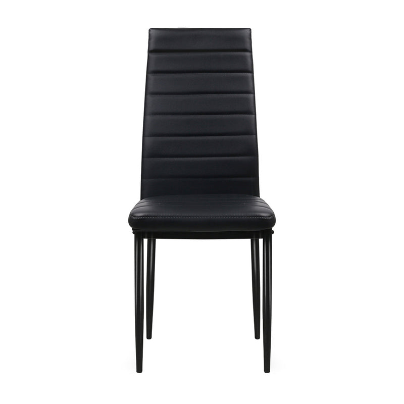 Dining Chairs Black PU Leather Set of 4 Astra