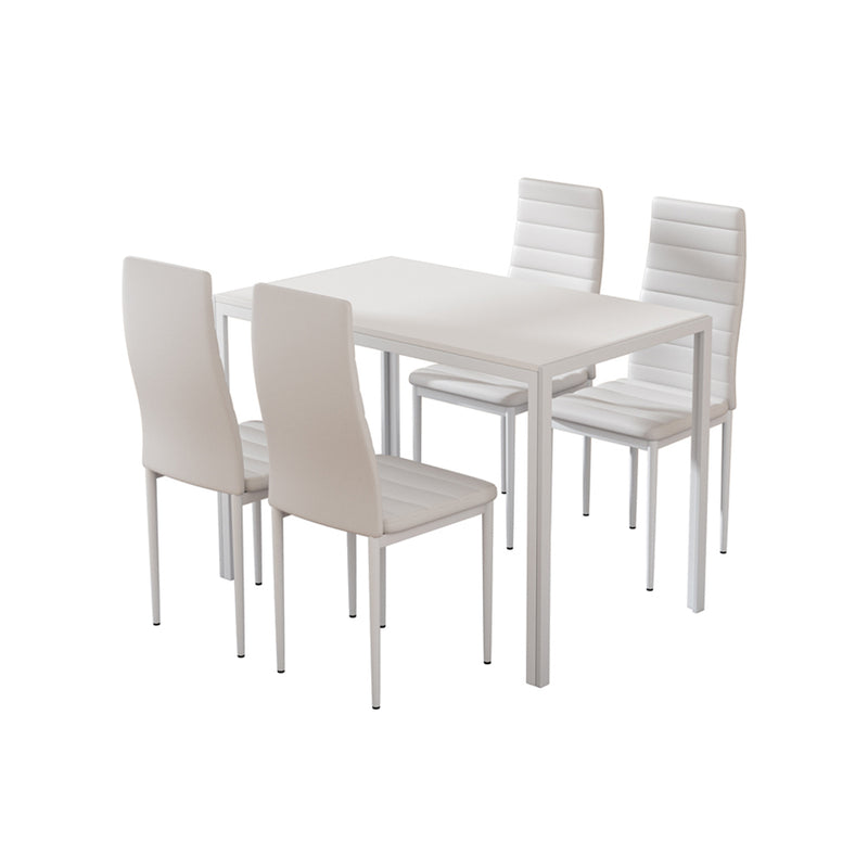 Dining Chairs and Table Dining Set 4 Chair Set Of 5 White