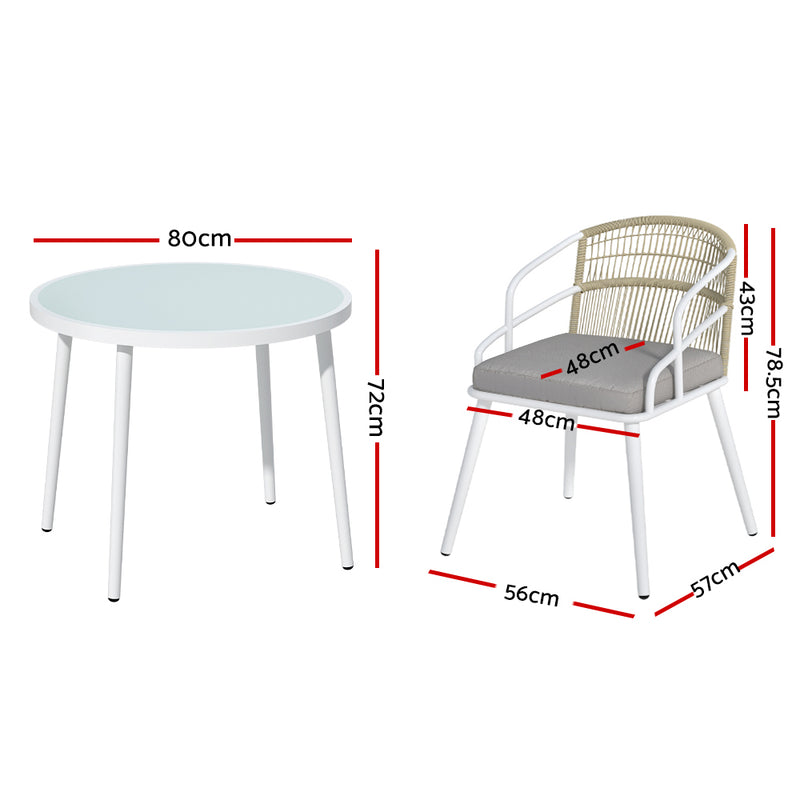 5 Piece Outdoor Dining Set White