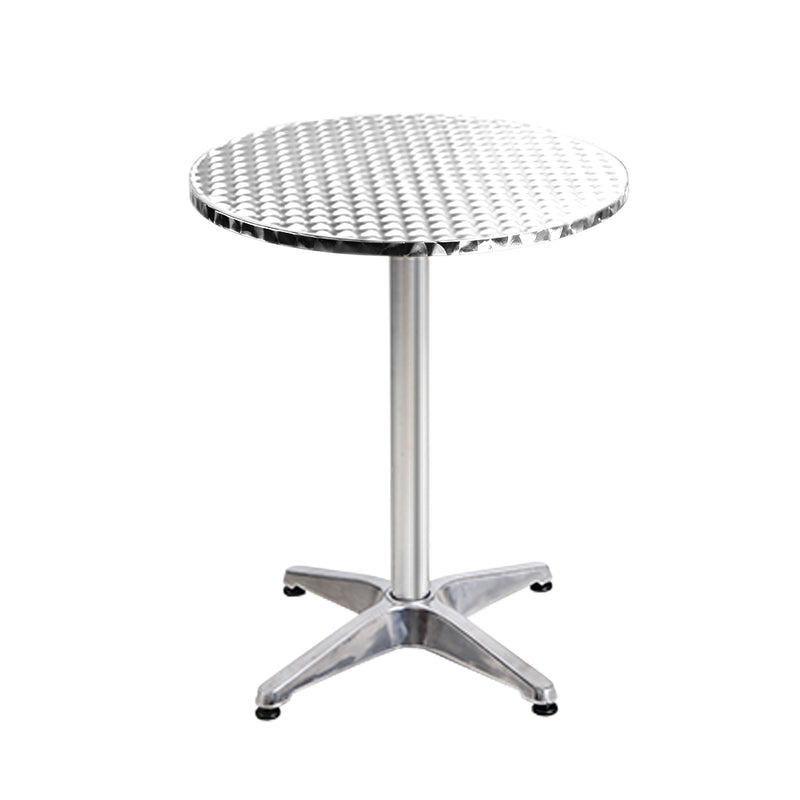 Set of 6 Outdoor Aluminium Bar Tables Round Adjustable 70-110cm