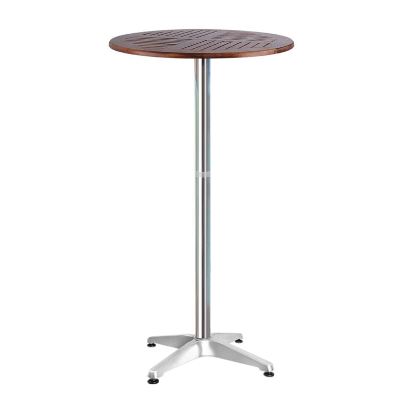 Outdoor Bar Table Furniture Wooden Cafe Table Aluminium Adjustable Round