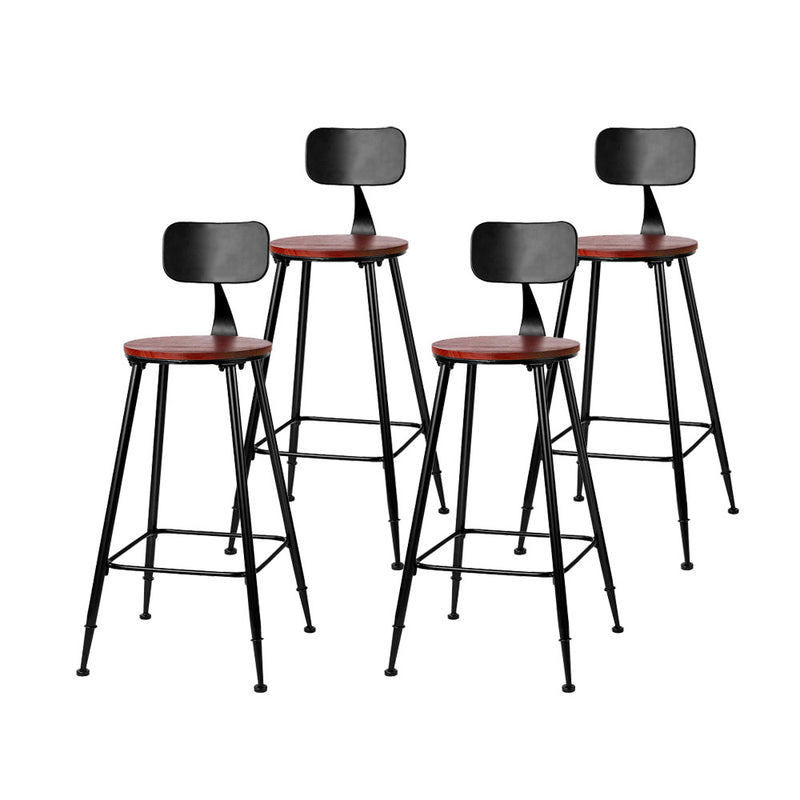 4x Vintage Industrial Bar Stool Retro Barstools Dining Chairs Kitchen