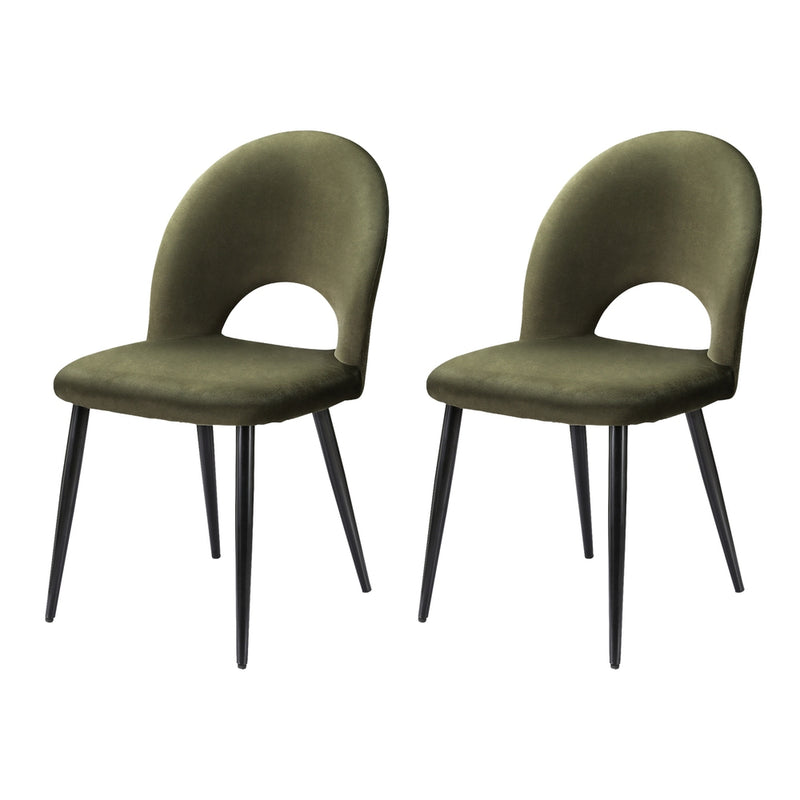 Set of 2 Loren Dining Chairs Green