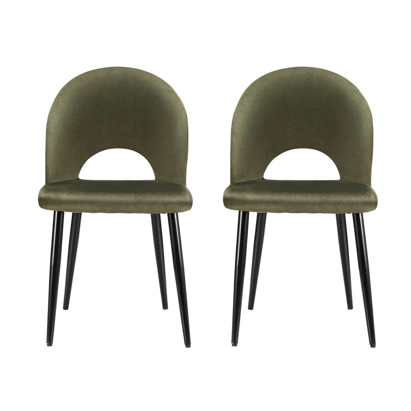 Set of 2 Loren Dining Chairs Green