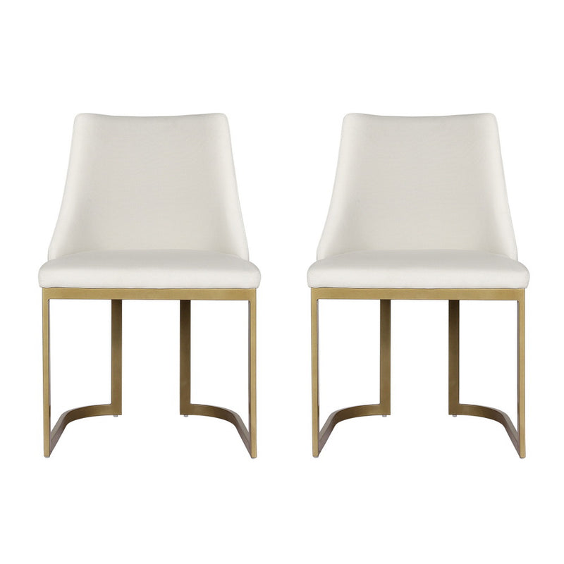 Set of 2 Balen Dining Chairs Linen Fabric Beige
