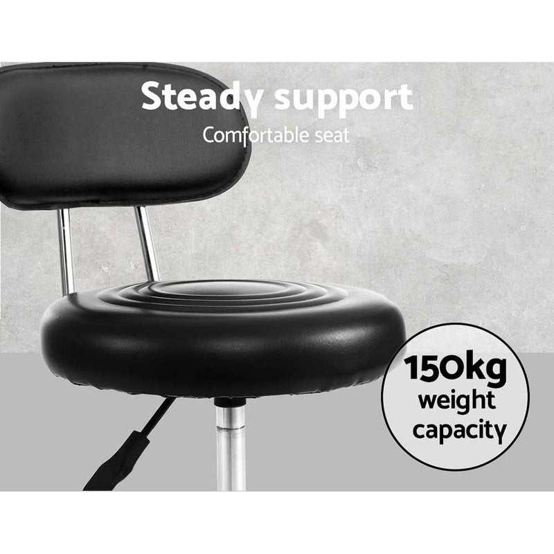 Set of 2 Salon Stools Backrest Chair Barber Hairdressing Gas Lift Adjustable