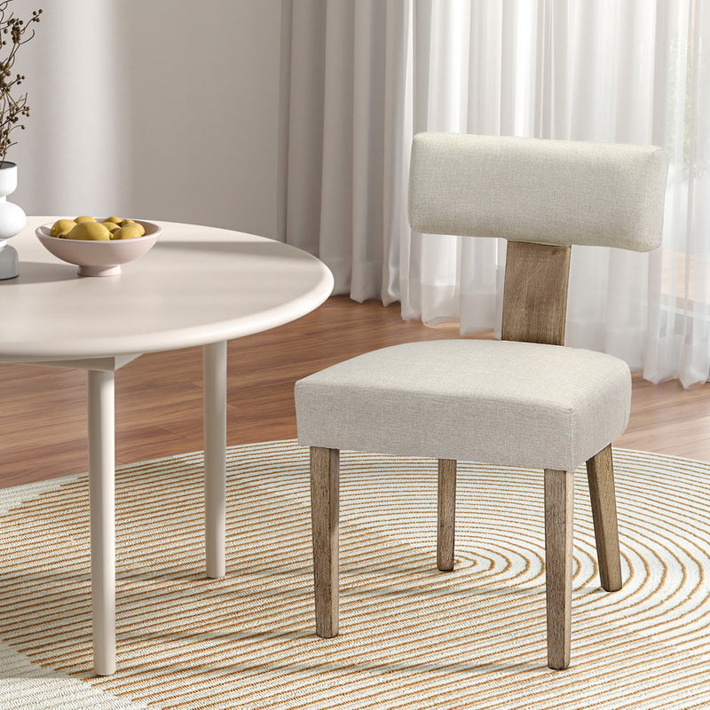Set of 2 Milford Dining Chairs Beige