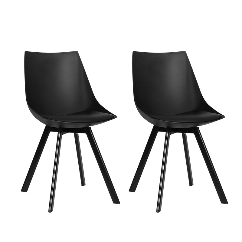 Dining Chairs Set of 2 PU leather Black Lylette