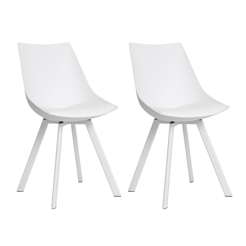 Dining Chairs Set of 2 PU leather White Lylette