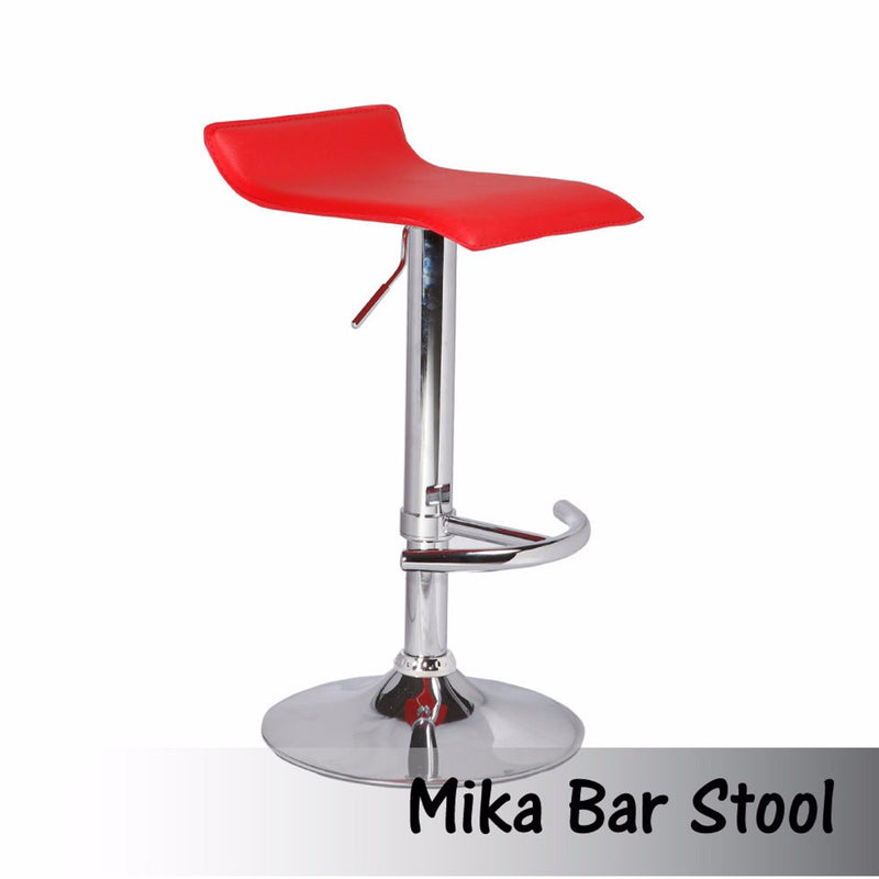 Set of 2 Mika Gas Lift Bar Stools Red