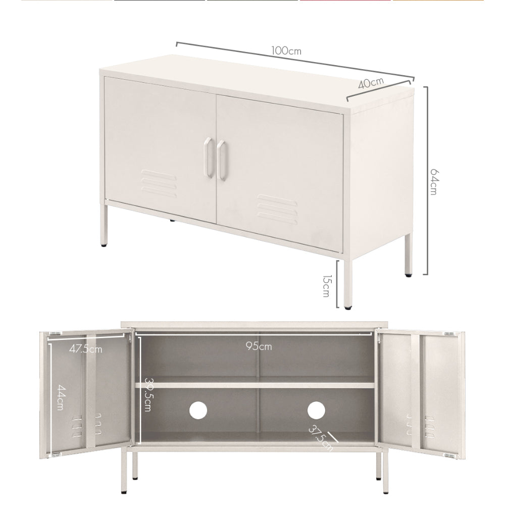 Buffet Sideboard Metal Cabinet - BASE White