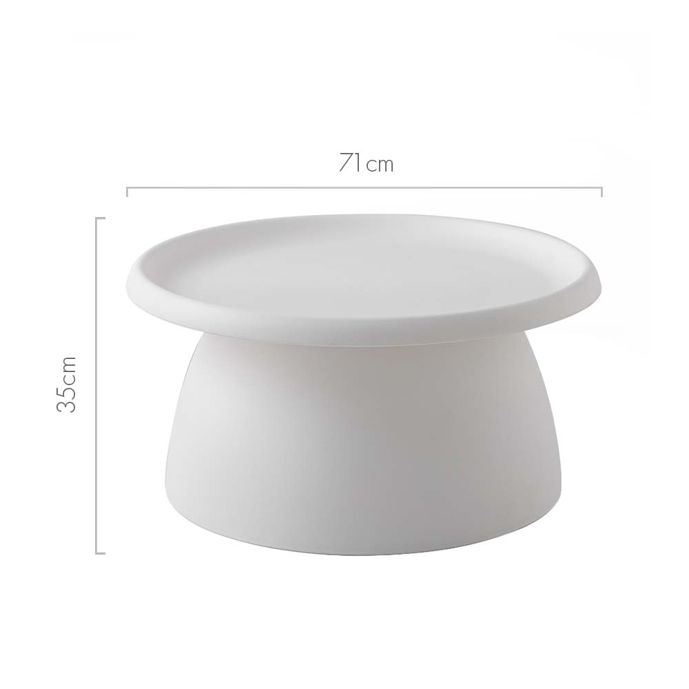 Coffee Table Round 71CM Plastic White