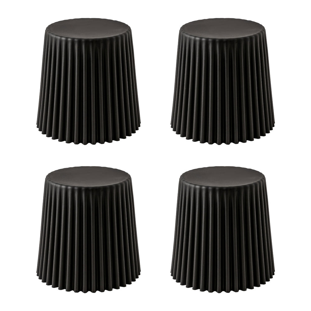 Set of 4 Cupcake Bar Stools Stackable Foot Stools Black