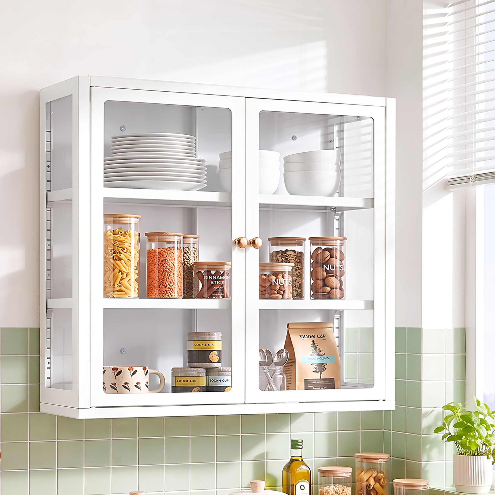 Buffet Cabinet Sideboard Wall Mounted Display Storage 60cm - White