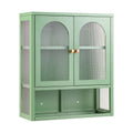 Buffet Cabinet Sideboard Wall Mounted Fluted Display Storage 70cm - Green