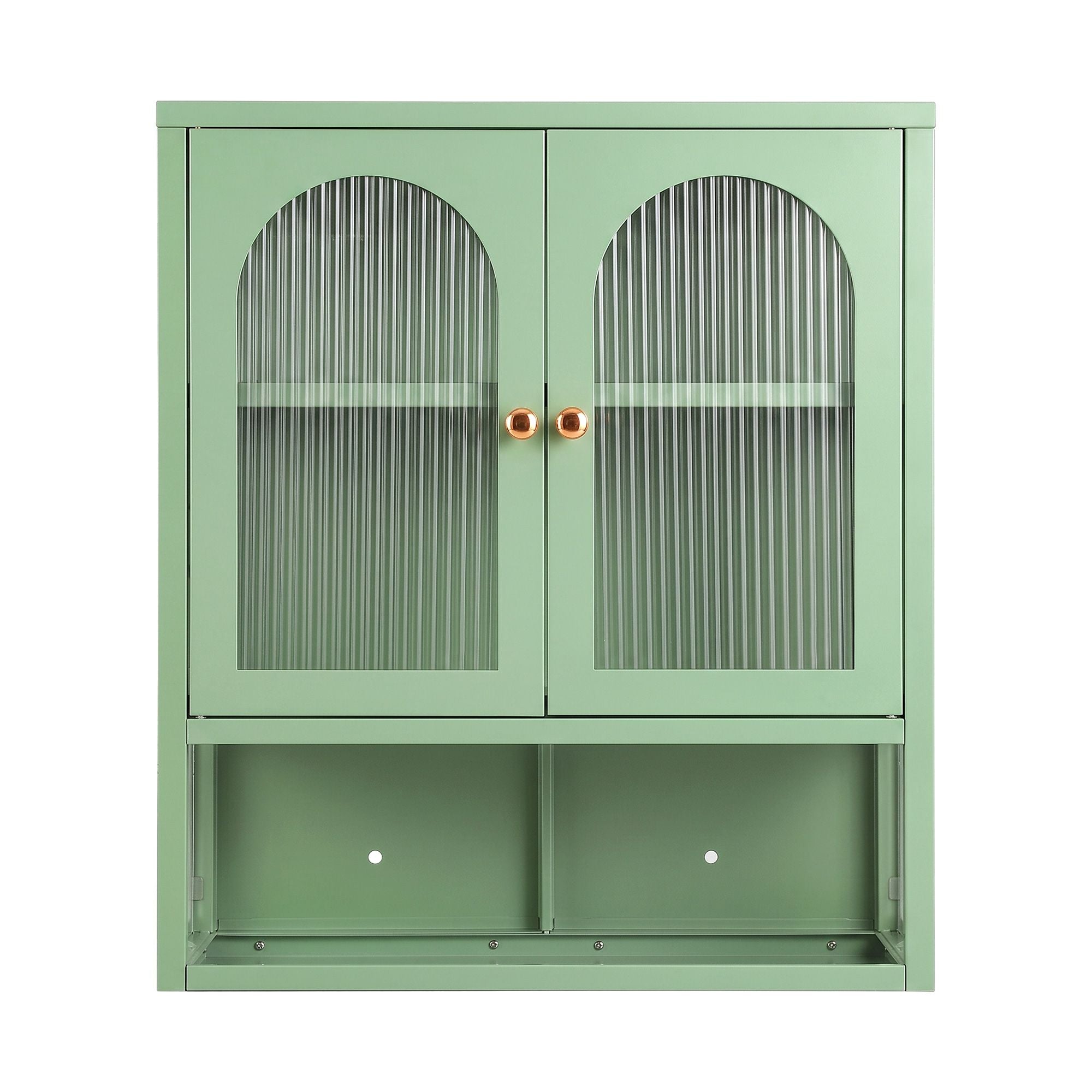Buffet Cabinet Sideboard Wall Mounted Fluted Display Storage 70cm - Green