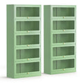 2x Buffet Sideboard Cabinet Storage Cupboard Mesh Doors Metal ELIA Green