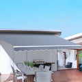Retractable Folding Arm Awning Manual Sunshade 3Mx2.5M Pearl Grey